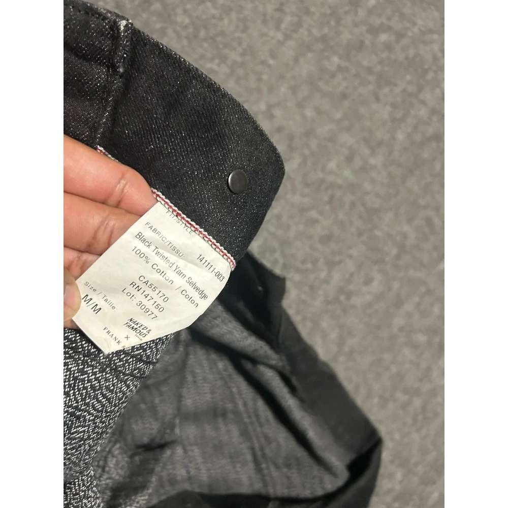 Naked famous Black twisted yarn selvedge denim jacket mens medium